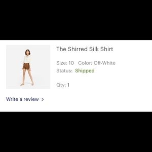 Everlane shirred silk shirt